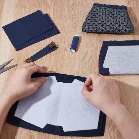FREEBLOSS Sashiko Bag DIY Kit with Instructions Pre-Printed Fabric Sashiko Kit Embroidery Practice Project Japannese Traditional Embroidery with Cloth/Needles/Threads/Tools in Saudi Arabia