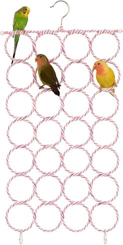 Bird Climbing Rope Net Toy, Parrot Climbing Ladder, Bird Cage Rope Swing, Suitable for Budgies, Cockatiels, Lovebirds, Hamsters, and Other Small to Medium-Sized Birds or Rodents (Random Color) (1 PCS) in Saudi Arabia