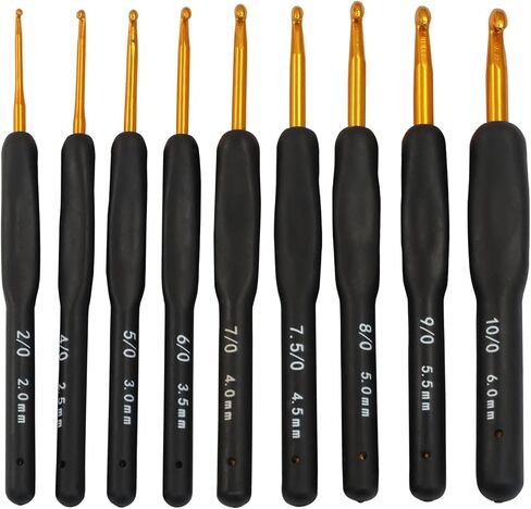 Verkelly 8 PCS خطاف الكروشيه في Verkelly مع قبضة بلاستيكية غير قابلة للانزلاق ، أحجام 2.5 مم إلى 6 مم ، إبر كروشيه بلاستيكية لقبعات الكروشيه ، الأوشحة ، والبطانيات in Saudi Arabia