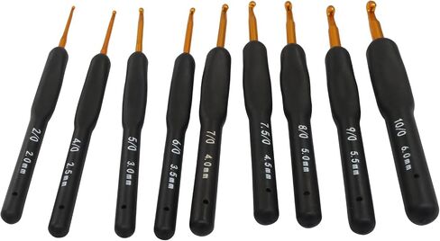 Verkelly 8 PCS خطاف الكروشيه في Verkelly مع قبضة بلاستيكية غير قابلة للانزلاق ، أحجام 2.5 مم إلى 6 مم ، إبر كروشيه بلاستيكية لقبعات الكروشيه ، الأوشحة ، والبطانيات in Saudi Arabia