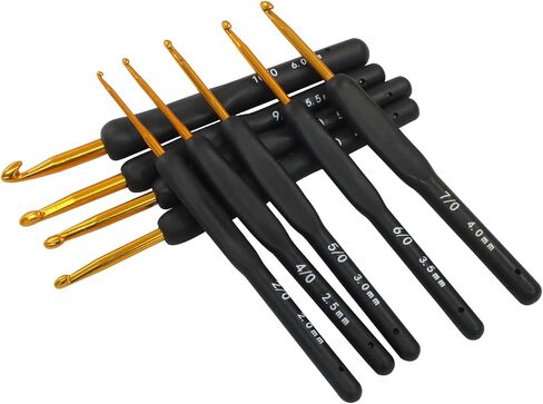 Verkelly 8 PCS خطاف الكروشيه في Verkelly مع قبضة بلاستيكية غير قابلة للانزلاق ، أحجام 2.5 مم إلى 6 مم ، إبر كروشيه بلاستيكية لقبعات الكروشيه ، الأوشحة ، والبطانيات in Saudi Arabia