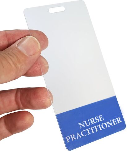 Clear RN Badge Card Vertical - Hospital & Nurse ID Backer Cards للممرضات المسجلة - معرف العنوان/الأدوار الطبية الشفافة - شارة علامة اسم المستشفى بواسطة معرف متخصص (أحمر) in Saudi Arabia