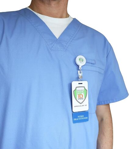 Clear RN Badge Card Vertical - Hospital & Nurse ID Backer Cards للممرضات المسجلة - معرف العنوان/الأدوار الطبية الشفافة - شارة علامة اسم المستشفى بواسطة معرف متخصص (أحمر) in Saudi Arabia