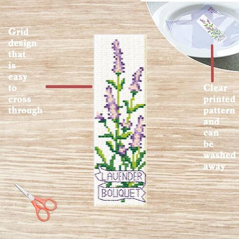 FreeBloss 6 Set Cross Stitch Borkmark Kits Ownusions Pattern Stamped Tembroidery Kit Stitch Stitch Book Book Marks Princed Cross Stitch Tet مع تعليمات للمبتدئين البالغين 8'x2.4 '' ' in Saudi Arabia