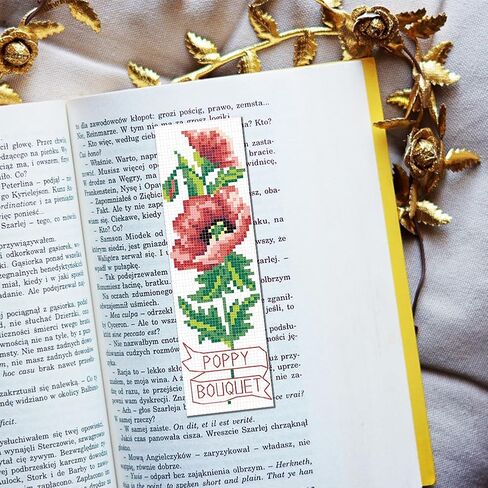 FreeBloss 6 Set Cross Stitch Borkmark Kits Ownusions Pattern Stamped Tembroidery Kit Stitch Stitch Book Book Marks Princed Cross Stitch Tet مع تعليمات للمبتدئين البالغين 8'x2.4 '' ' in Saudi Arabia