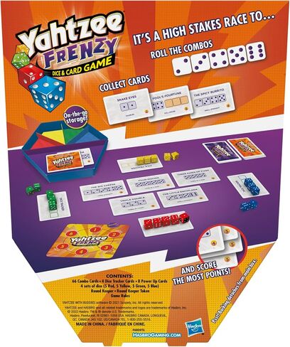 Yahtzee Frenzy Dice & Card Game ، لعبة النرد سريعة الخطى ، ألعاب الورق للعائلات والأطفال ، من السهل تعلم ألعاب العائلة ، لمدة 2 إلى 4 لاعبين ، تتراوح أعمارهم بين 8 وما فوق in Kuwait