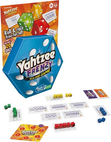 Yahtzee Frenzy Dice & Card Game ، لعبة النرد سريعة الخطى ، ألعاب الورق للعائلات والأطفال ، من السهل تعلم ألعاب العائلة ، لمدة 2 إلى 4 لاعبين ، تتراوح أعمارهم بين 8 وما فوق in Kuwait