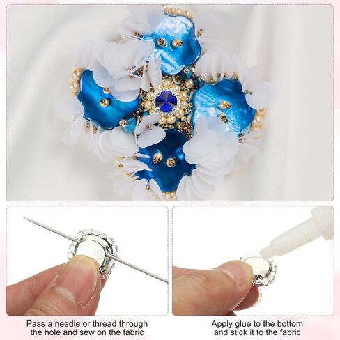 PATIKIL 32Pcs Rhinestone Buttons, Flatback Sew on Rhinestones with Crystals Glass Metal Base Claw Gems for Crafts Clothes Shoes Hats Bags, Red in Saudi Arabia
