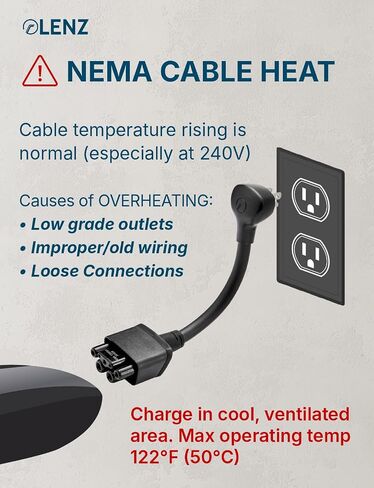 LENZ NEMA 06-20 Adapter for Tesla Gen 2 Mobile Portable Charger, Connect Tesla Mobile Charger to NEMA 06-20 240V Outlet at 16 Amp (06-20 Length 15.5") in Saudi Arabia