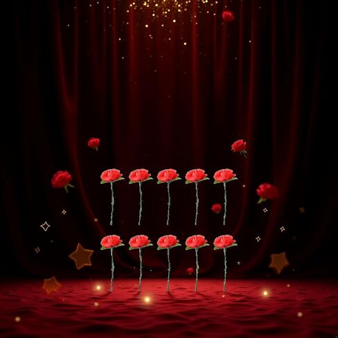 10pcs Red Folding Rose تظهر الحيل السحرية ، عن قرب وسحر المسرح ، البالغين in Saudi Arabia