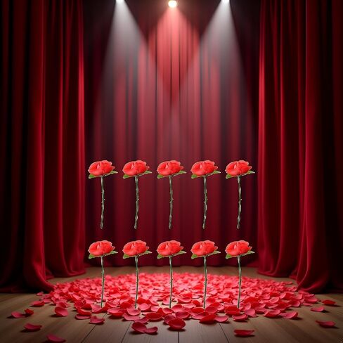 10pcs Red Folding Rose تظهر الحيل السحرية ، عن قرب وسحر المسرح ، البالغين in Saudi Arabia