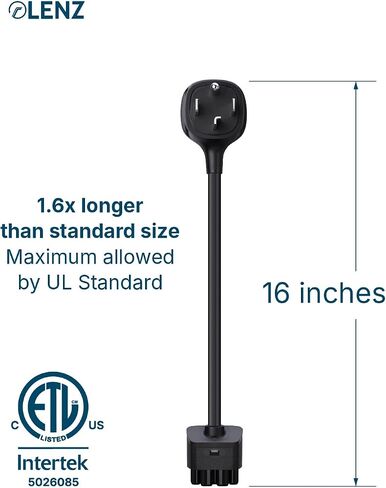 LENZ NEMA 06-20 Adapter for Tesla Gen 2 Mobile Portable Charger, Connect Tesla Mobile Charger to NEMA 06-20 240V Outlet at 16 Amp (06-20 Length 15.5") in Saudi Arabia