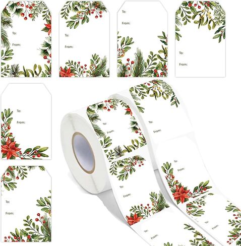 Whaline 500pcs اسم عيد الميلاد ملصقات العلامة Xmas Holly Berry to & fligh in Saudi Arabia