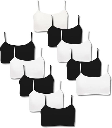 حمالة صدر رياضية للمراهقين من القطن من DChica مع طبقة أمامية واحدة - عبوة من 10 قطع in Kuwait