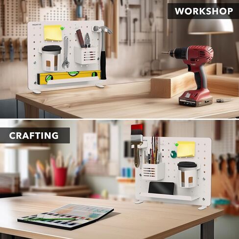 Mount-It! Clamp-On Pegboard Organizer | Adaptable Desk Storage for Home Office, Gaming & Crafting | Easily Organize Essentials with Shelf, Cup Holder & Hooks (Black) in Saudi Arabia