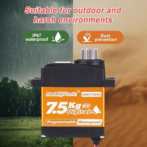 Hobbypark مقاوم للماء لـ Trx4M servo مع قوس جبل Servo و Arm Steering Servo ومجموعة الرابط التوجيه 7.5 كجم عزم الدوران العزم المعدني الرقمي المحرك ( in Saudi Arabia