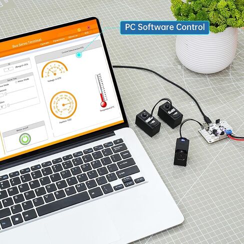 5 حزم LX -15D Serial Bus Servo مع جهاز تحكم مؤازر وتصحيح الأخطاء ، محمل مزدوج التوجيه المعدني الكامل لصالح RC Robot DIY ، عزم الدوران عالي العزم 15 كيلوغرام in Saudi Arabia
