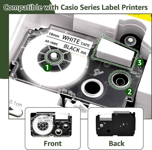 4 Pack Compatible for XR-18WE XR-18WE2S Black on White 18mm Label IT Tape Cartridge for CW-L300 KL-120 KL-HD1 KL-430 KL-750 KL-780 EZ Label Printer in Saudi Arabia
