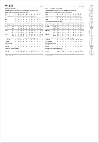 McCall's M8536AA Men's Cargo Style Shorts and Pants Sewing Pattern Packet, Design Code M8536, Sizes 34-36-38-40-42 in Saudi Arabia