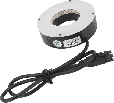 مصباح حلقة LED المجهر قابل للتعديل 90 درجة زاوية إضاءة موحدة ساطعة لمجهر المجهر المجهر الصناعي سبيكة الألومنيوم متينة ABS 70 ملم قطرها in Saudi Arabia