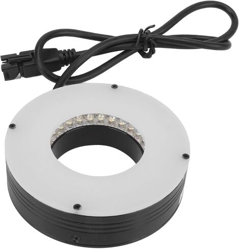 مصباح حلقة LED المجهر قابل للتعديل 90 درجة زاوية إضاءة موحدة ساطعة لمجهر المجهر المجهر الصناعي سبيكة الألومنيوم متينة ABS 70 ملم قطرها in Saudi Arabia