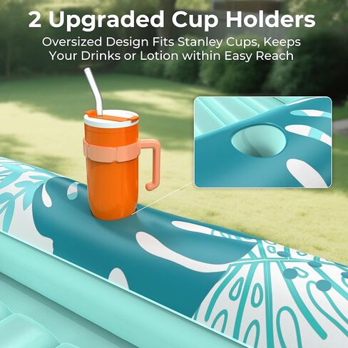 تجمع الدباغة القابل للنفخ يطفو مع قماش القنب الحماية ، 85 "× 57" تجمع العوامات البالغة مع وسادة ، 6 في 1 Suntan Tub الطواف in Kuwait