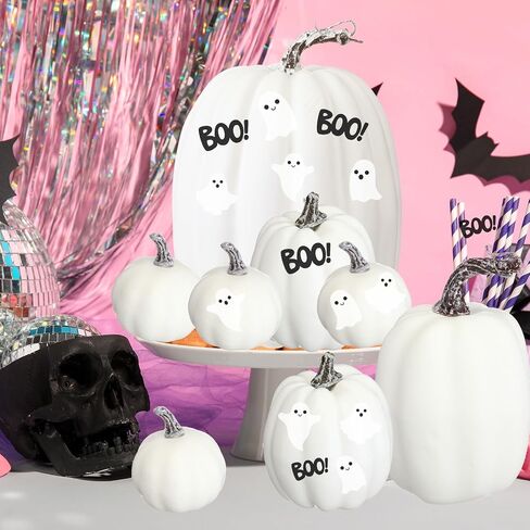 Chunful 8 Pcs DIY Fall Pumpkin Painting Kits Assorted Sizes Foam Fake Craft Pumpkins for Autumn Thanksgiving Halloween Party Festive Home Tabletop Decor(Pink) in Saudi Arabia