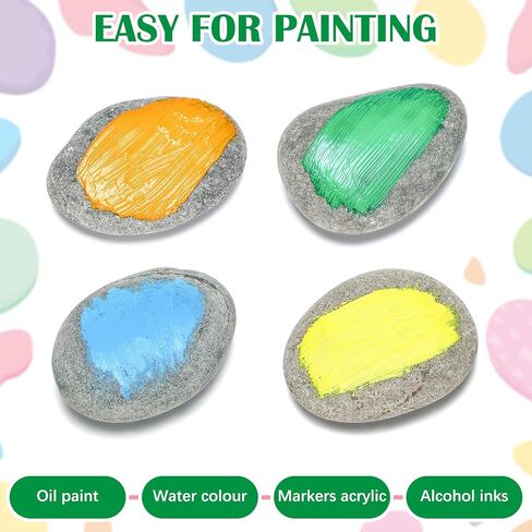 Yalikop 46 Pcs Rock Garden Decor Painting Rocks with Welcome to Our Kindness Rock Garden Sign for DIY Painting for School Community World Kindness Day Decorations in Saudi Arabia