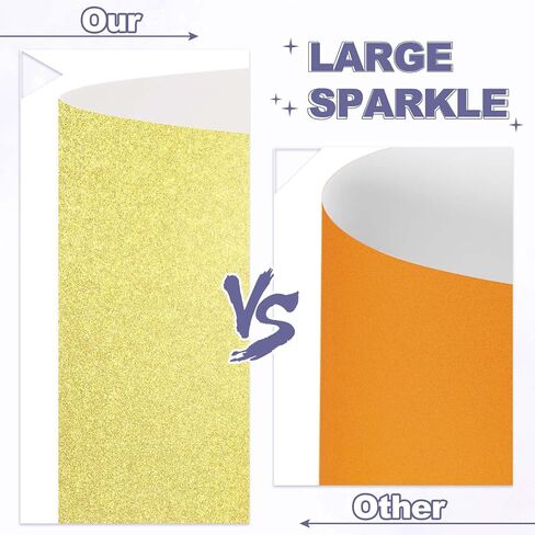 PATIKIL 10Sheets Champagne Glitter Cardstock, 12x12In Glitter Paper Card Stock Shiny Scrapbook 250gsm Sparkly Paper Large Shimmer for Crafts Scrapbook DIY Art Wedding Party in Saudi Arabia