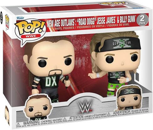 فونكو بوب! WWE: Outlaws New Age: Road Dogge Jesse James & Billy Gunn ، pack -pack - Finyl Figure - فكرة هدية - البضائع الرسمية - ألعاب للأطفال والكبار in Kuwait