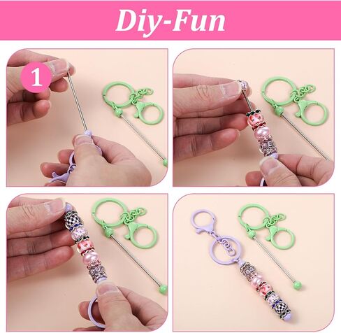 مجموعة كبيرة من سلسلة مفاتيح Comnico ، و 30 PCS Beads Ceychain Make Supplies فارغة مفاتيح مفاتيح معدنية بالملحقات للنساء Men Jewelry Crafts DIY in Saudi Arabia