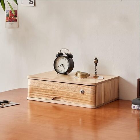 Desktop File Cabinet, Wooden Storage Box with Drawers for Office and Home, Mini Organizer for Makeup and Supplies, Compact Design for Effective Desktop Organization in Saudi Arabia