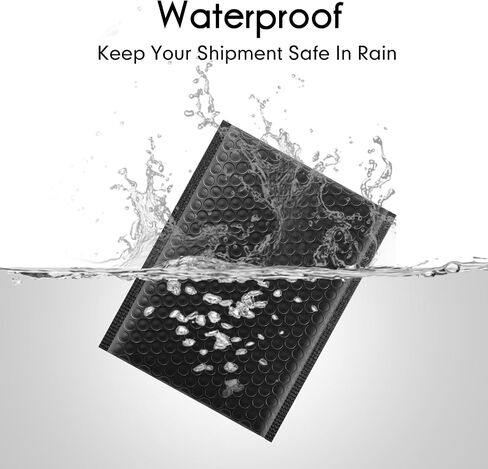 Sibba 100 Pack Black Shipping Bubble Bags Peailers 7.8 × 5.8 في مظاريف بريدية رسمية لاصقة من الختم العظمي للتغليف والتصاق القوي للأعمال التجارية الصغيرة المقاومة للماء. in Saudi Arabia