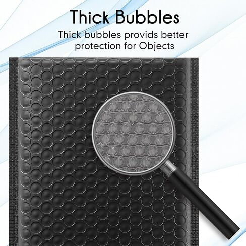 Sibba 100 Pack Black Shipping Bubble Bags Peailers 7.8 × 5.8 في مظاريف بريدية رسمية لاصقة من الختم العظمي للتغليف والتصاق القوي للأعمال التجارية الصغيرة المقاومة للماء. in Saudi Arabia
