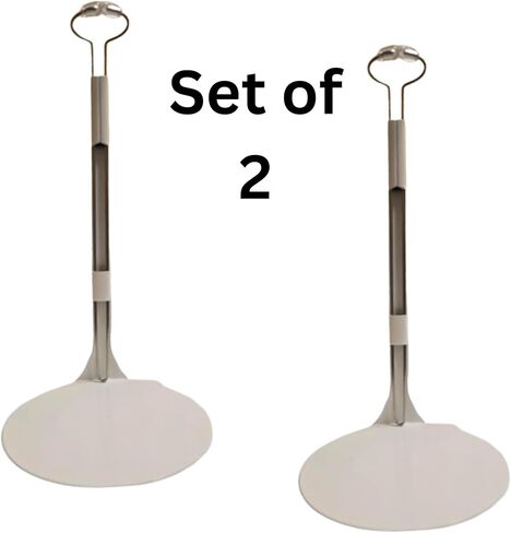 BANBERRY DESIGNS Doll Stands Set of 2 White Metal and Vinyl Holders Each Expands Approximately 10" to 17" in Saudi Arabia
