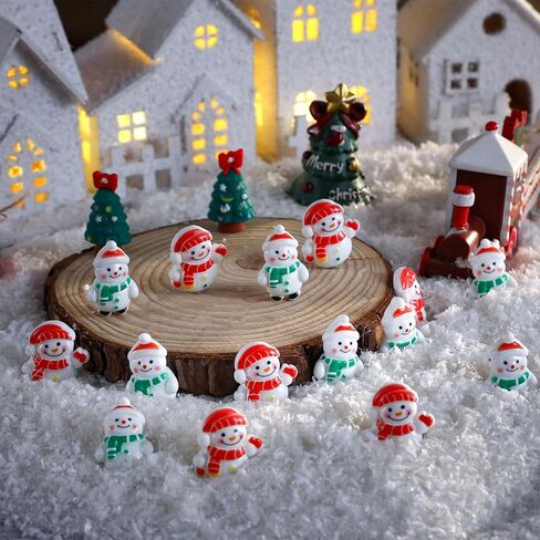 Thyle 50pcs Mini Snowman Tharms Flatback Charms لطيف عيد الميلاد ديكورات مصغرة للحرف اليدوية التماثيل الثلجية راتنجات الثلج لبطاقات كرامينغ Case للهاتف DIY DIY in Saudi Arabia