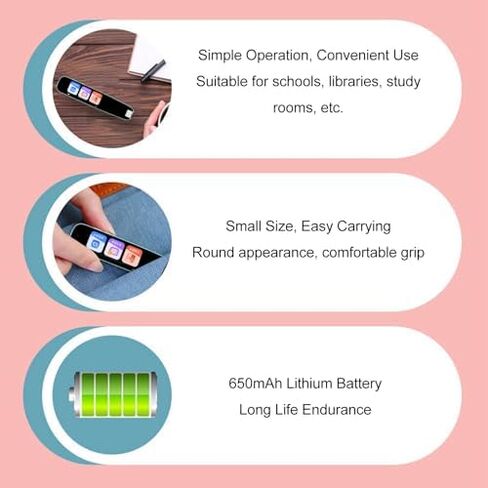Garosa Translation Scanning Pen Mobile Smart Scanner Pen Language Translator Real Time Point to Read Electronic Dictionary Intelligent Scanning Literacy English Learning Scanning in Saudi Arabia