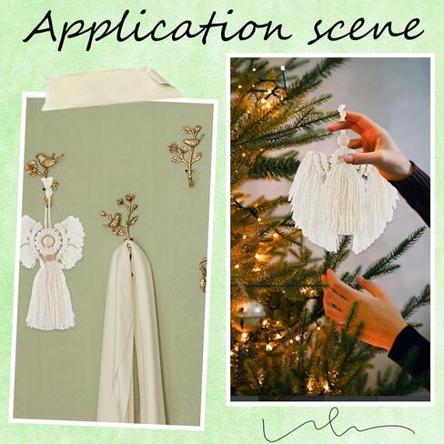 Sunnyclue 2 Sets Boho Macrame Kit Macrame Ornament Kit Structions Imclude Christmas Angel Macrame Keychain Kit with Tassel Macrame Kits للمبتدئين البالغين DIY Hangings Decoration in Saudi Arabia