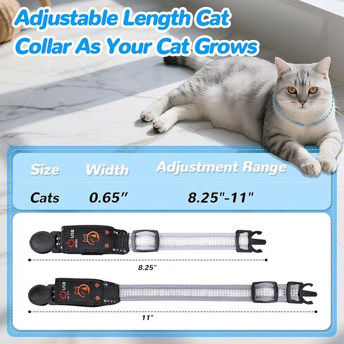 Cat Collar,Lighted Cat Collars for Night,Rechargeable Waterproof LED Cat Collar with Remote, Breakaway LED Collars,Dog Lights for Night Walking in Saudi Arabia