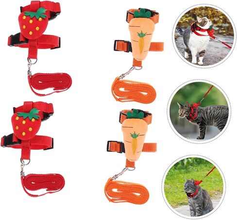 UPKOCH 4PCS PET LEASH مجموعة الكلاب سلسلة CAT تسخير الأرنب المقود الصغير تسخير تسخير قابلة للتعديل مقاومة للارتداء للداخلية في الهواء الطلق في الهواء الطلق in Kuwait