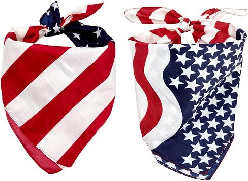 Gold Honey 2PCS Polyester Dog Cog Bandanas - مجموعة وشاح للحيوانات الأليفة ، العلم الأمريكي الوطني Bandana للحيوانات الأليفة ، متينة وقابلة للغسل ، مثالية للعطلات الوطنية in Kuwait