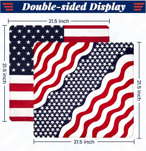 Gold Honey 2PCS Polyester Dog Cog Bandanas - مجموعة وشاح للحيوانات الأليفة ، العلم الأمريكي الوطني Bandana للحيوانات الأليفة ، متينة وقابلة للغسل ، مثالية للعطلات الوطنية in Kuwait