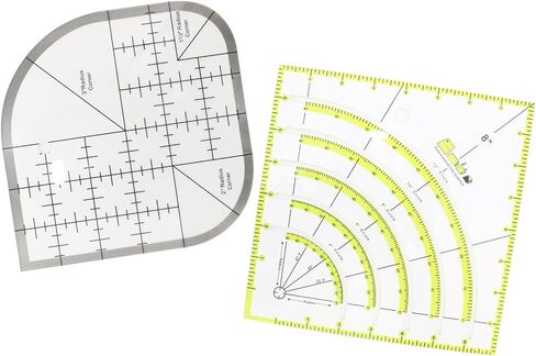 2Pcs Acrylic Curved Corner Cutter Ruler, Curved Corner Cutter Quilt Ruler, Multifunctional Sewing Template Patchwork Tool, for Sewing, Patchwork in Saudi Arabia