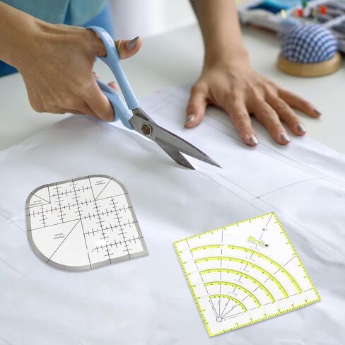 2Pcs Acrylic Curved Corner Cutter Ruler, Curved Corner Cutter Quilt Ruler, Multifunctional Sewing Template Patchwork Tool, for Sewing, Patchwork in Saudi Arabia