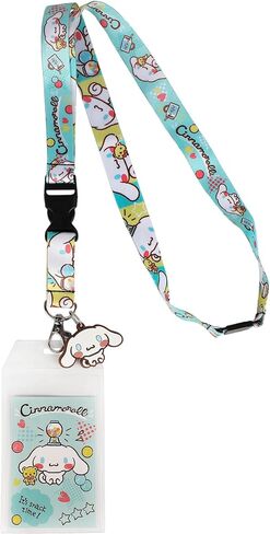 Cinnamaroll Snack Time Theme 22-inch Lanyard with Clear ID Sleeve and Rubber Charm in Saudi Arabia