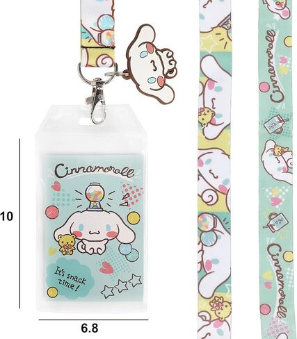 Cinnamaroll Snack Time Theme 22-inch Lanyard with Clear ID Sleeve and Rubber Charm in Saudi Arabia