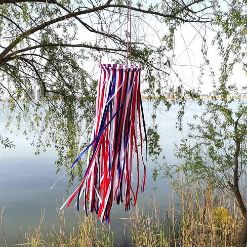 Satin Ribbon Windsock Streamer, Outdoor Decorations for Your Patio, Garden, Yard, Dock and Camper, 41-Inch, WS41-LBH in Kuwait