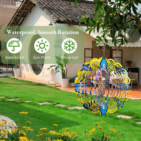 Wind Spinners Outdoor Hanging Rooster - Unique Decor Gift, 12 inch 3D Metal Wind Spinner for Yard and Garden, Weatherproof & Rustproof, Patio | Perfect for Homeowners & Nature Lovers in Saudi Arabia