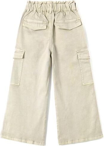 KIDSCOOL SPACE Toddler & Big Child Wide-Leg Cargo Jeans, 18M-14T Ribbed Waist Denim Pants in Kuwait