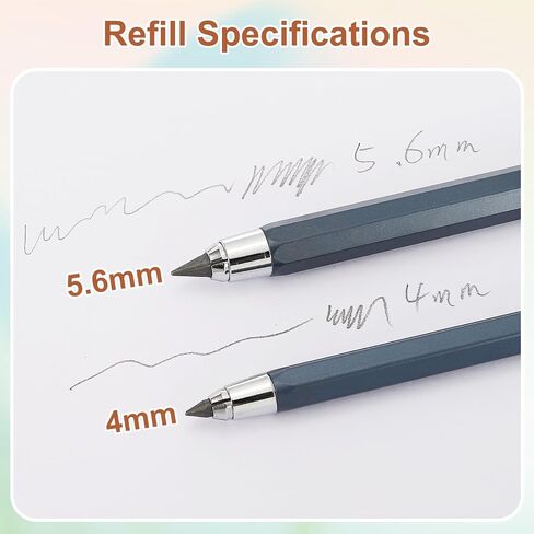 PATIKIL Mechanical Pencil 5.6mm, Lead Pencils Mechanical Holder Large Automatic Holder with 20pcs 2B Pencil Lead for Drawing Art Sketching Woodworking, Blue in Saudi Arabia